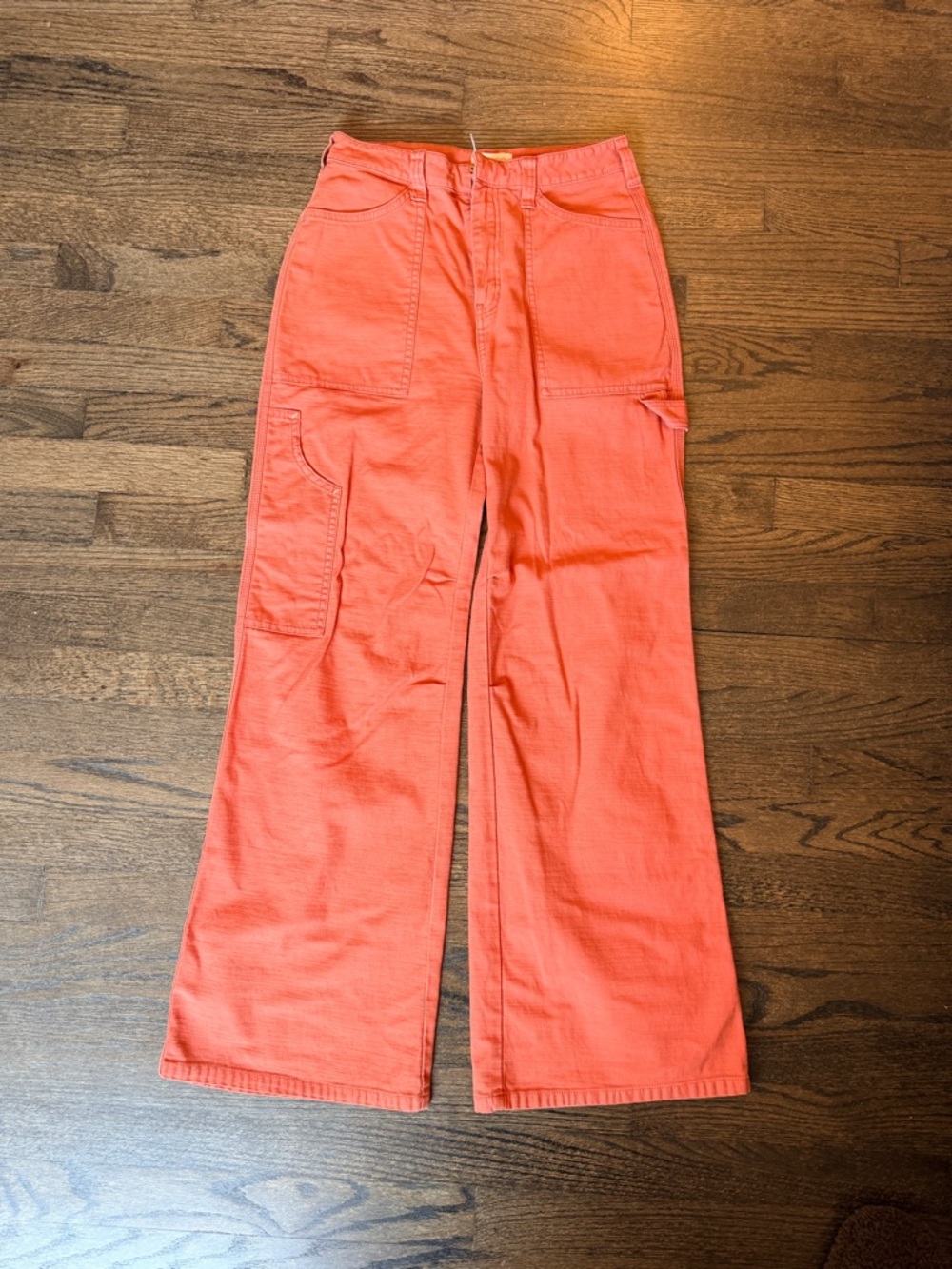 Pilcro Coral Pink Wide-Leg Cargo Pants